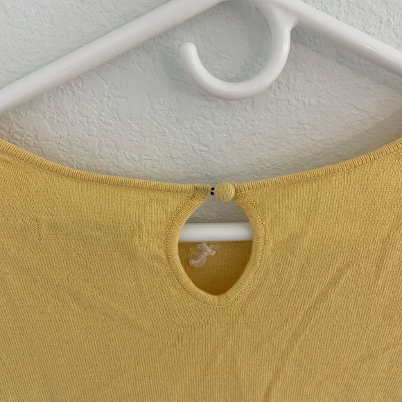 Boden French Knots Embroidered Wool Blend Lightweight Pullover Sweater Yellow - Picture 6 of 15